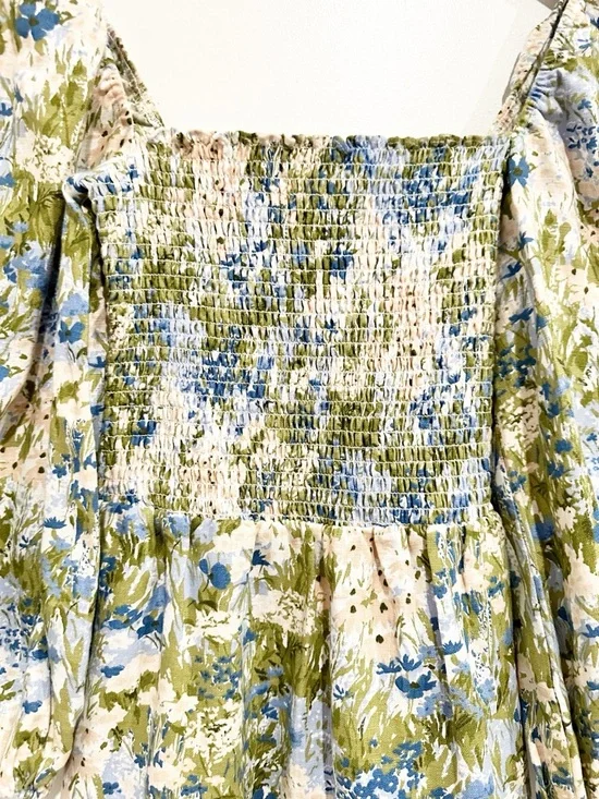 Reformation Greyson Floral Print Linen Mini Dress Size Small - Picture 8 of 13